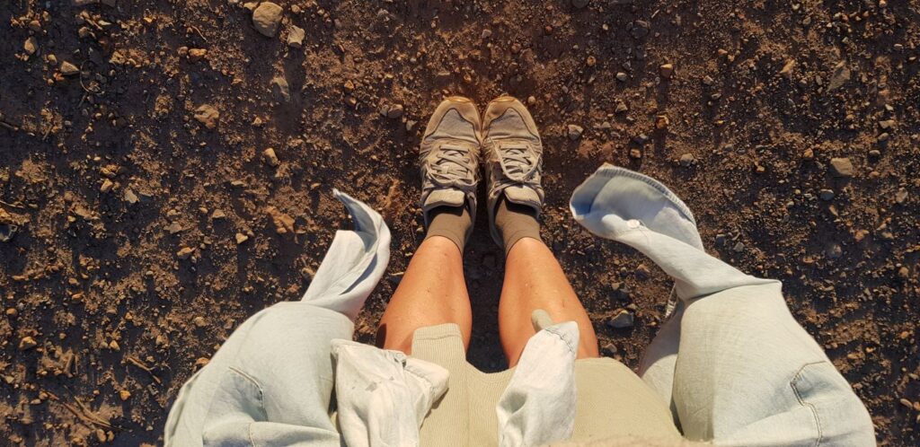 Afternoon walks on the farm with dirt under foot