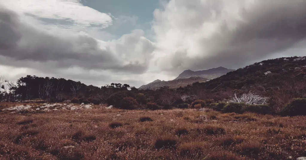 Storm rolling in over the Cape Point mountains