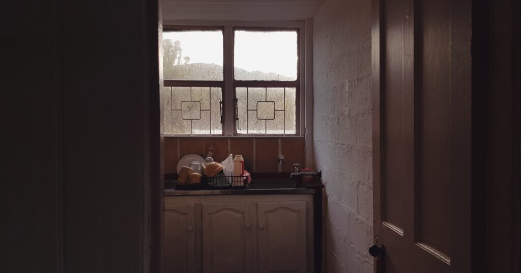 The view from my kitchen looking onto the Cape Point mountains