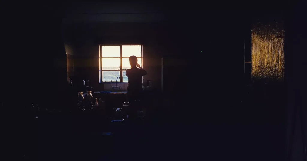 Sunset spilling into the kitchen