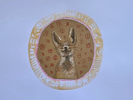 Mixed medium fox artwork