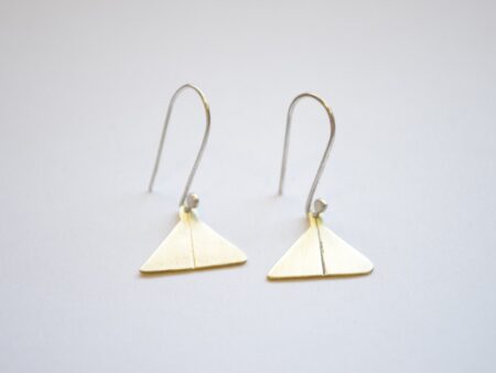 Brass triangle line Stefni earrings